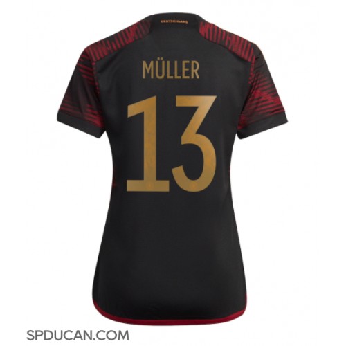 Zenski Nogometni Dres Njemačka Thomas Muller #13 Gostujuci SP 2022 Kratak Rukav
